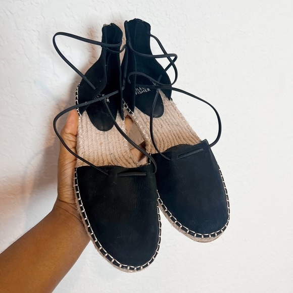 Eileen Fisher Lace Espadrille in Black leather - Picture 2 of 7